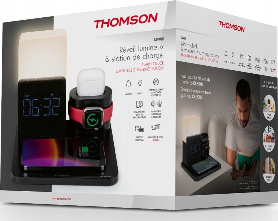 Thomson Budík Noční lampa Nabíjecí stanice 4v1