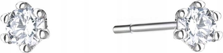 Zlaté dámské náušnice diamanty 585 jemné s diamanty 0,08 ct tyčinky