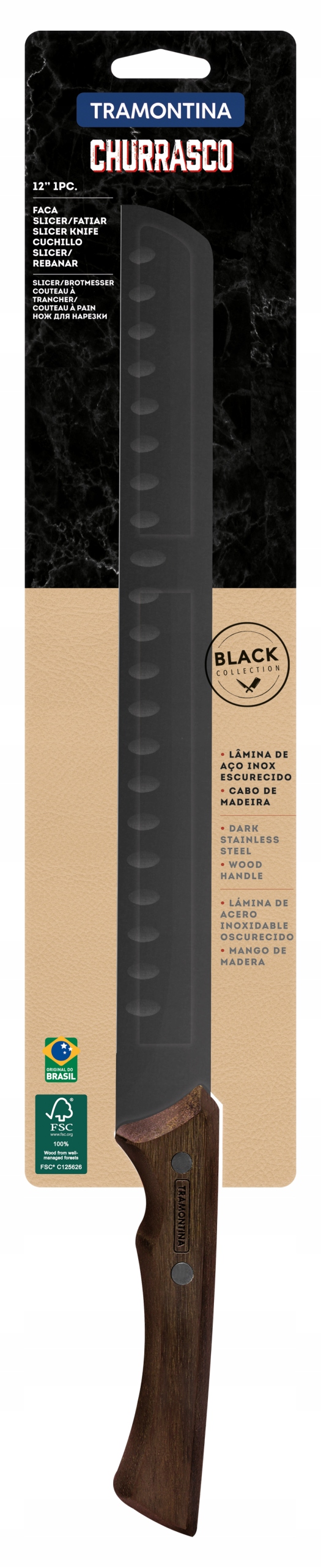 Tramontina Nůž na krájení kebabu jamonu 12" 29 Cm Churrasco Black