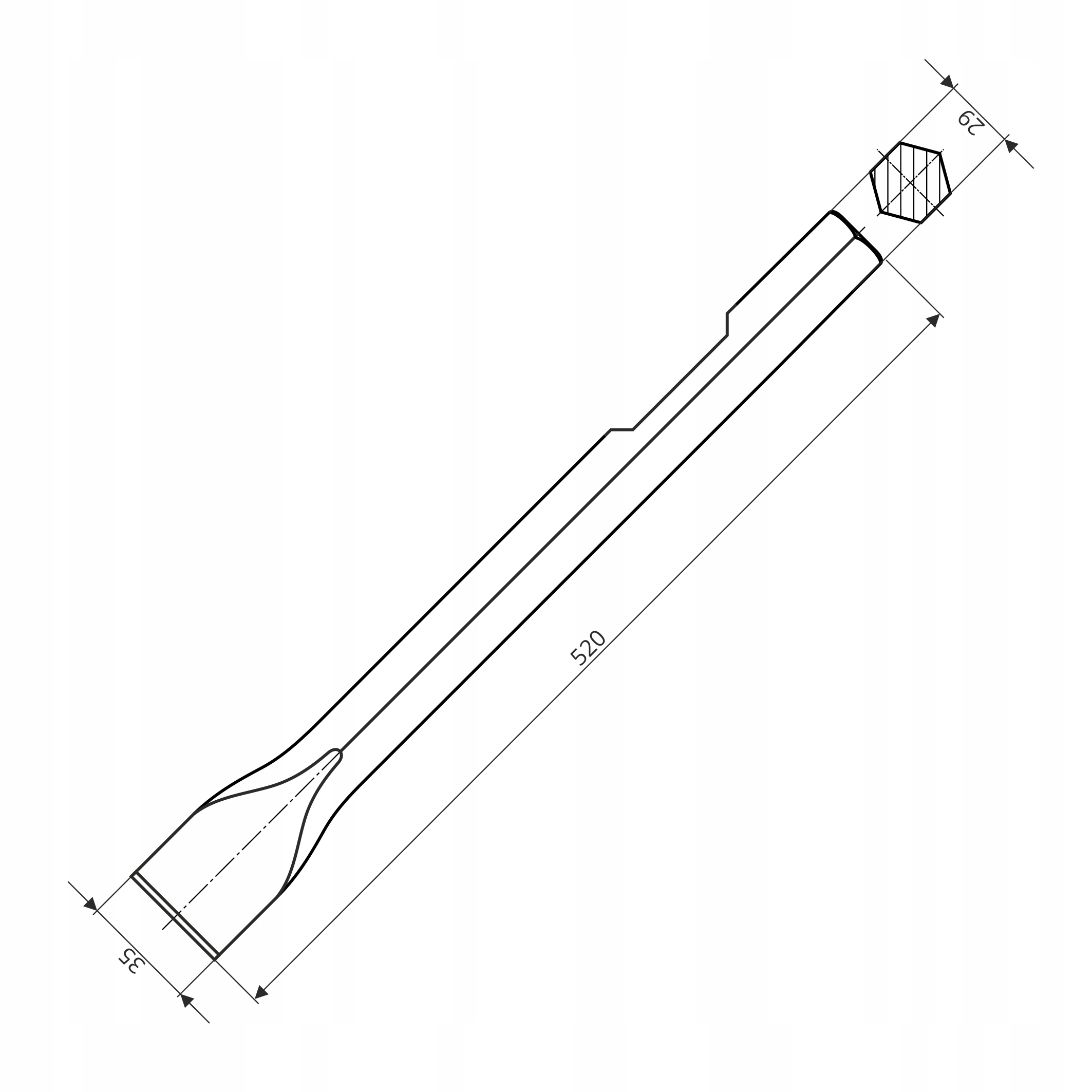 Hrot Hex 29 x 150 mm Řezačka 35 x 520 mm Bosch