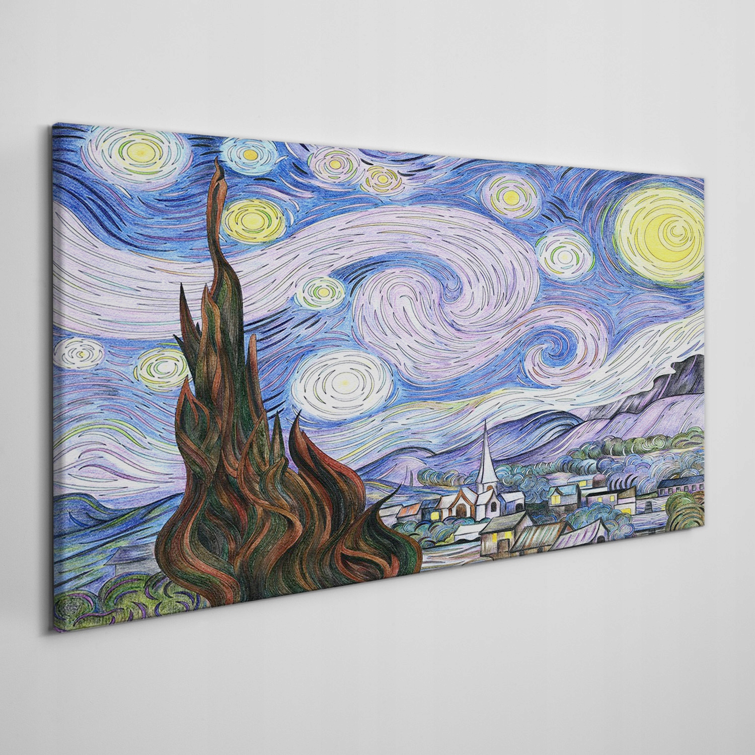 

Obraz ścienny na ramie płótnoNoc wieś 100x50 cm