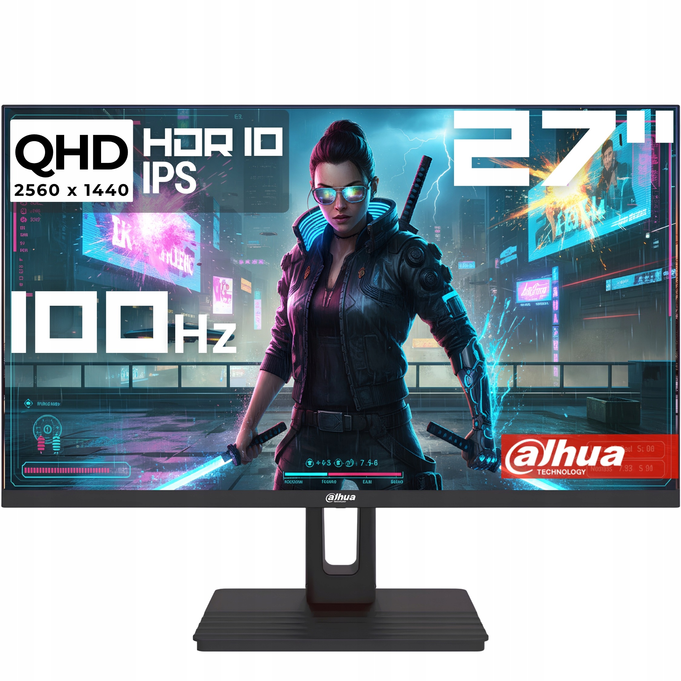 Monitor 27 palců Qhd 100HZ Ips HDR10 Kancelářský bezrámečkový