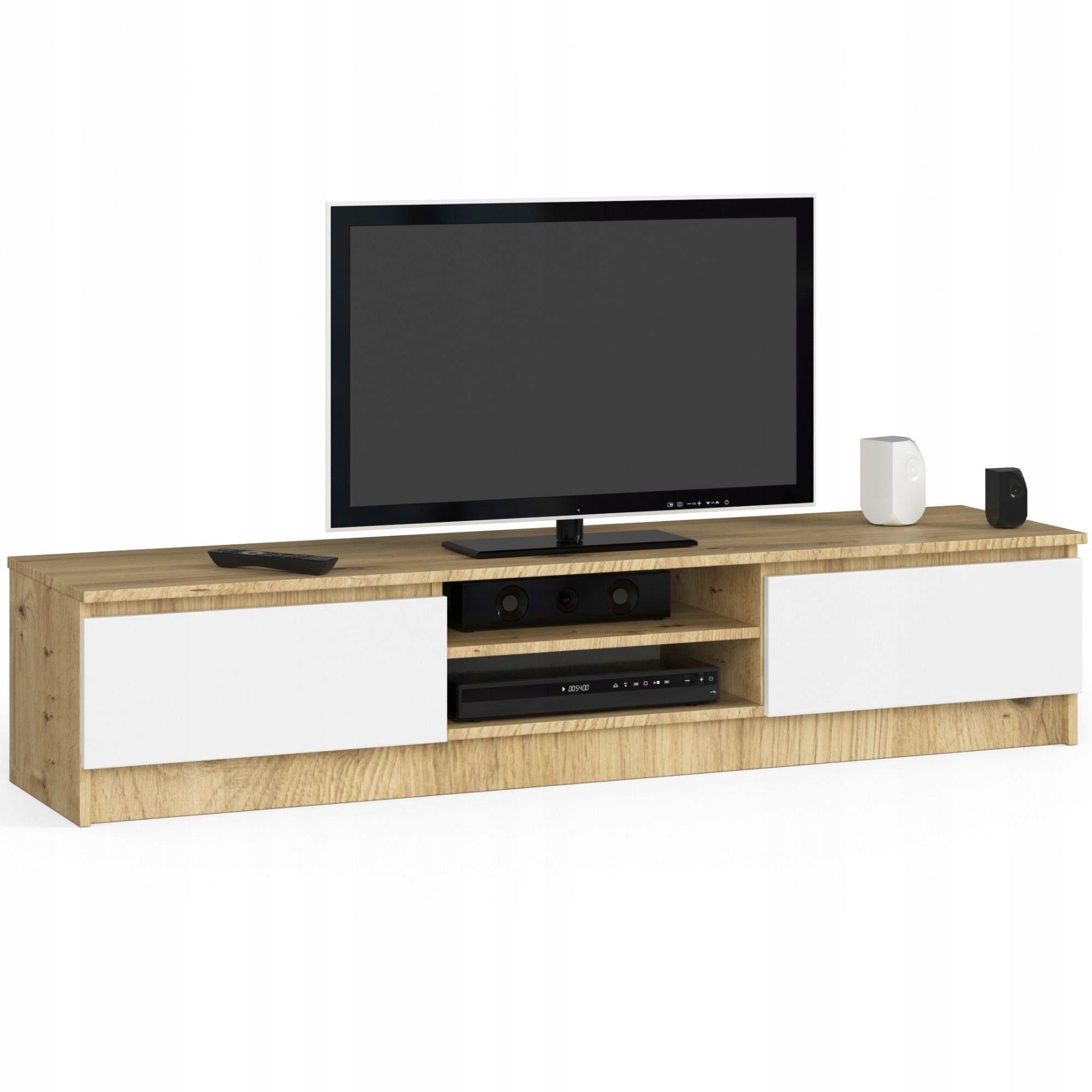 Komoda Rtv K160 Clp Dąb Artisan Biały