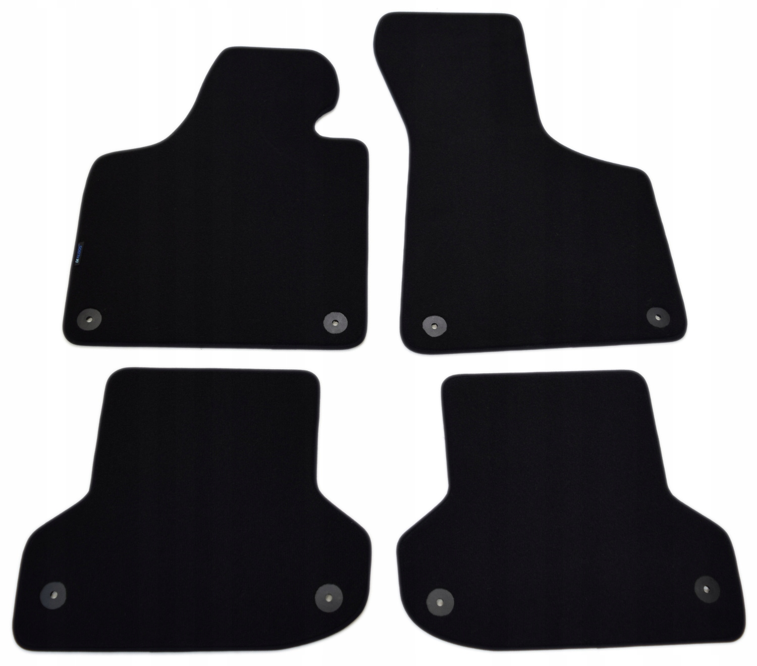 Czarne dywaniki welurowe Diamond, Lamówka - Audi A3 8P 2003-2013r.