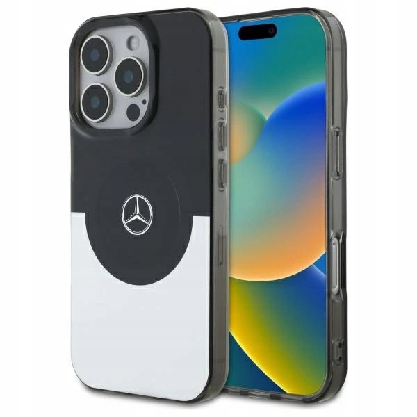 Pouzdro Mercedes Doubel Layer BiColor MagSafe pro iPhone 16 Pro stříbrné