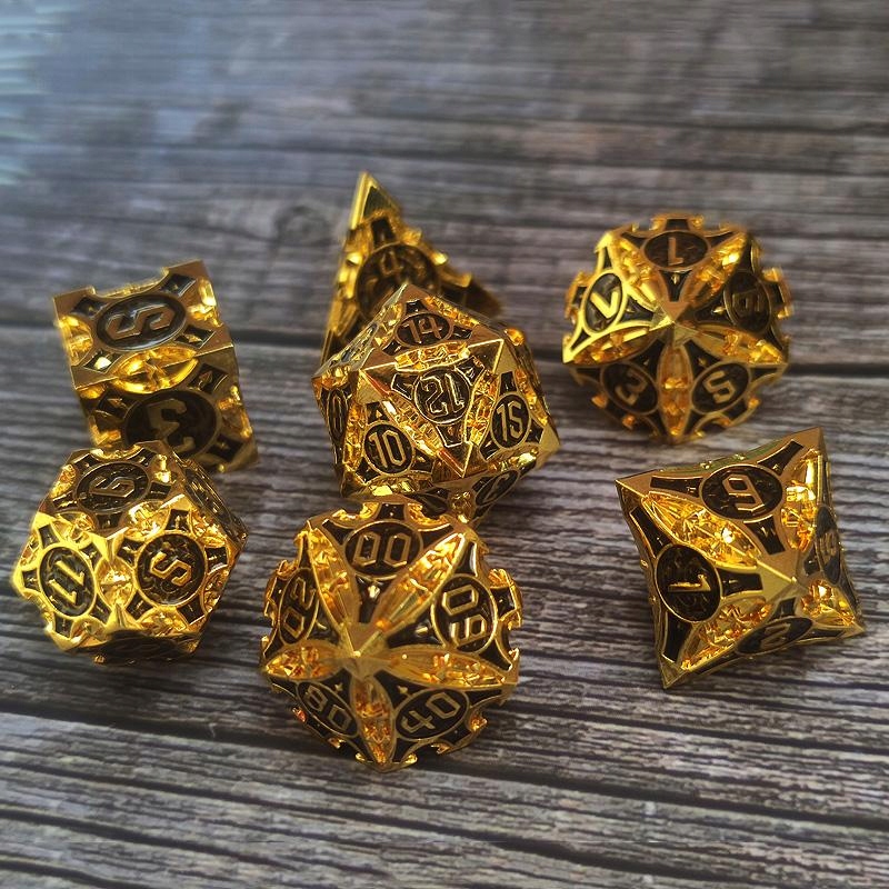 UKRYTY SKARB ZESTAW 7 METALOWYCH KOŚCI RPG