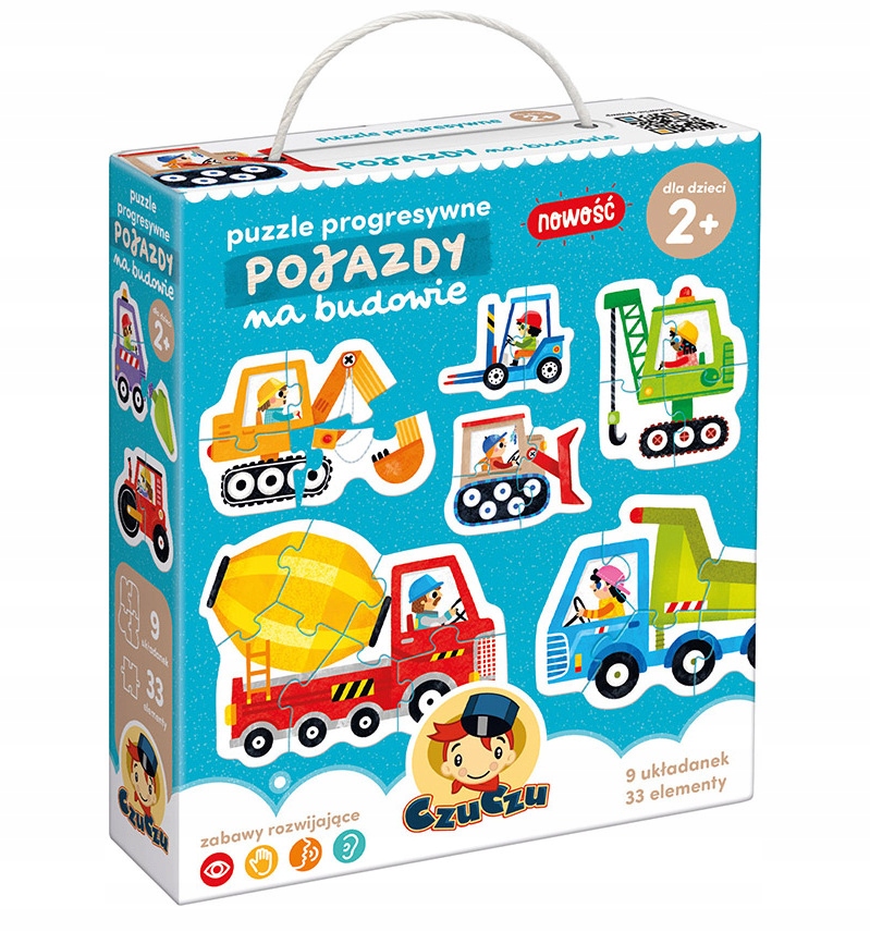 Puzzle Progresywne Pojazdy Na Budowie Układanka 2+ CzuCzu