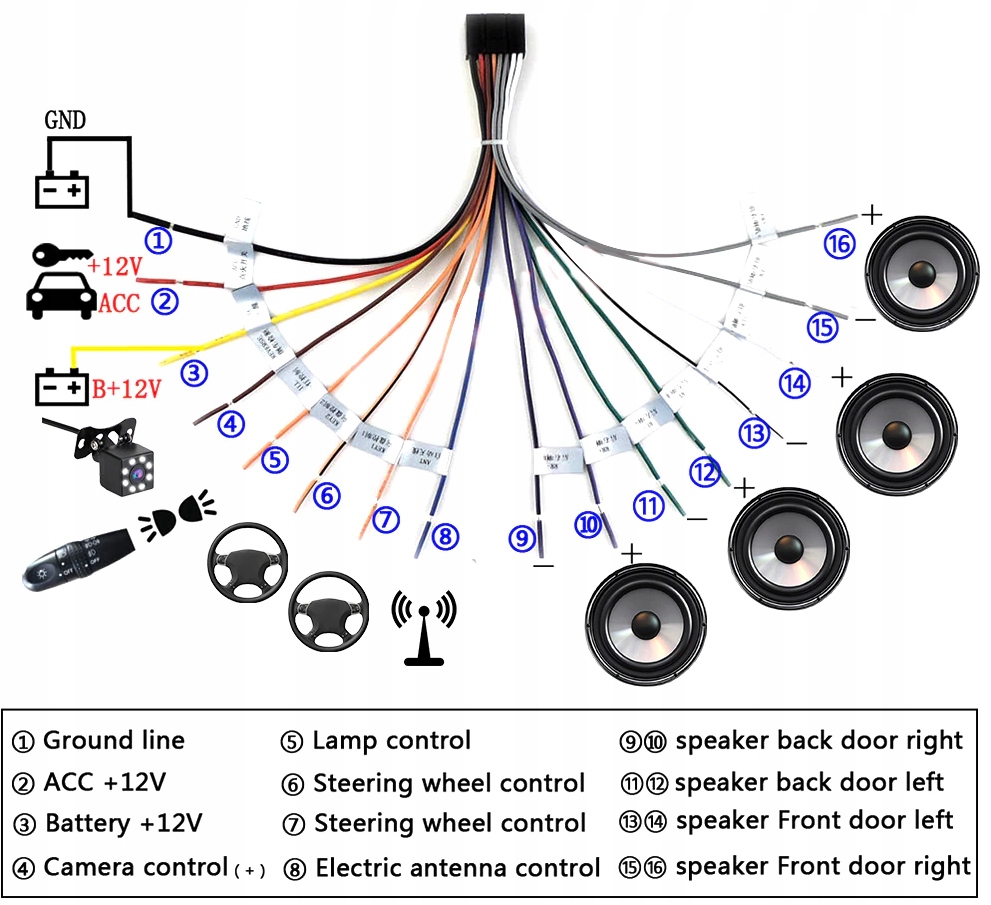 KOSTKA RADIA DO RADIA ANDROID 16 PIN HYUNDAI / KIA Marka bez marki