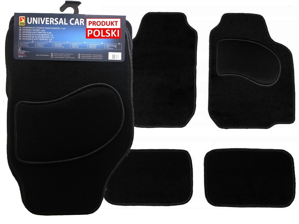 Dywaniki welurowe tekstylne Uniwersalne kpl 4 sztuki komplet Polska