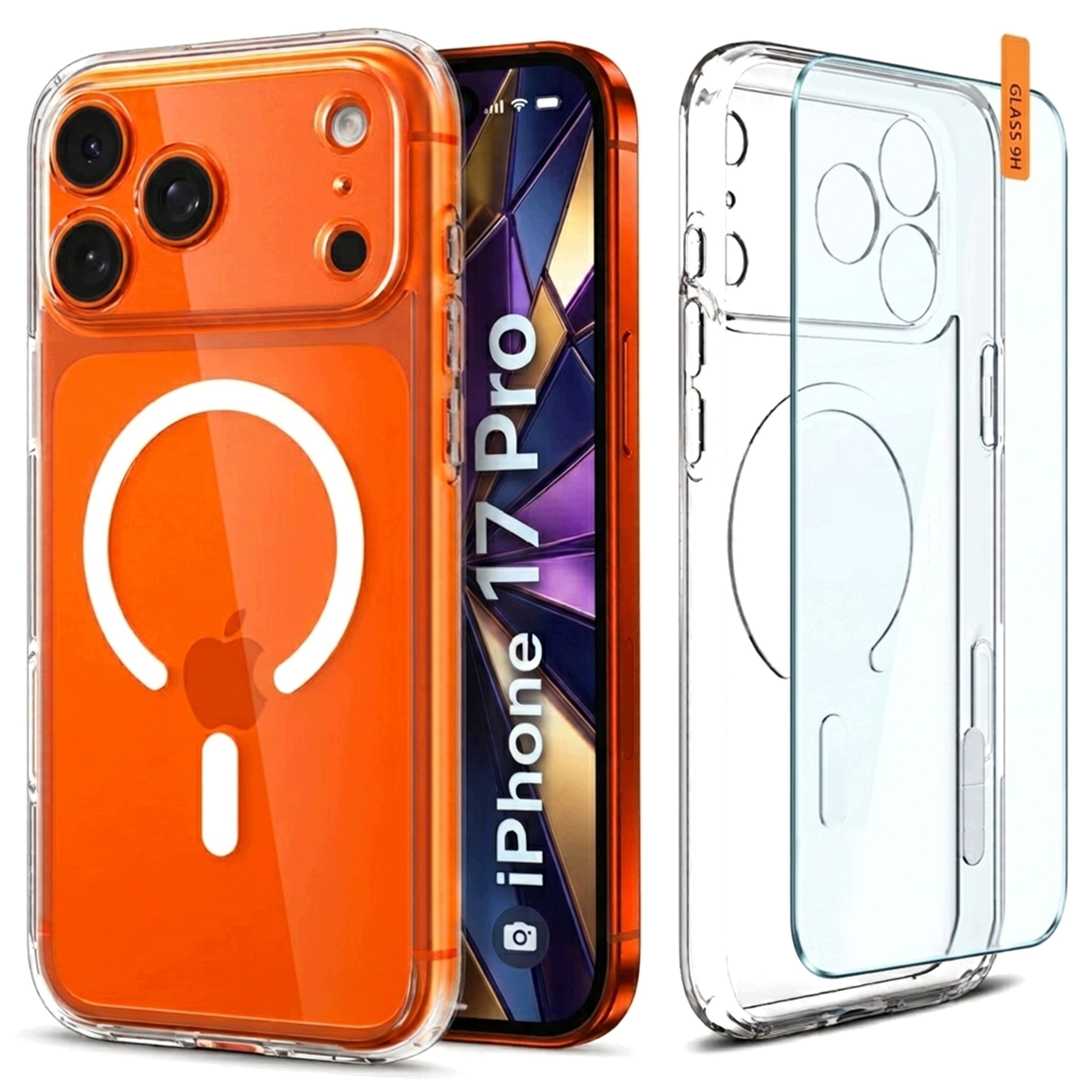 Etui do iPhone 17 Pro do Magsafe Shock Case Pancerne Szkło Hartowane 9H