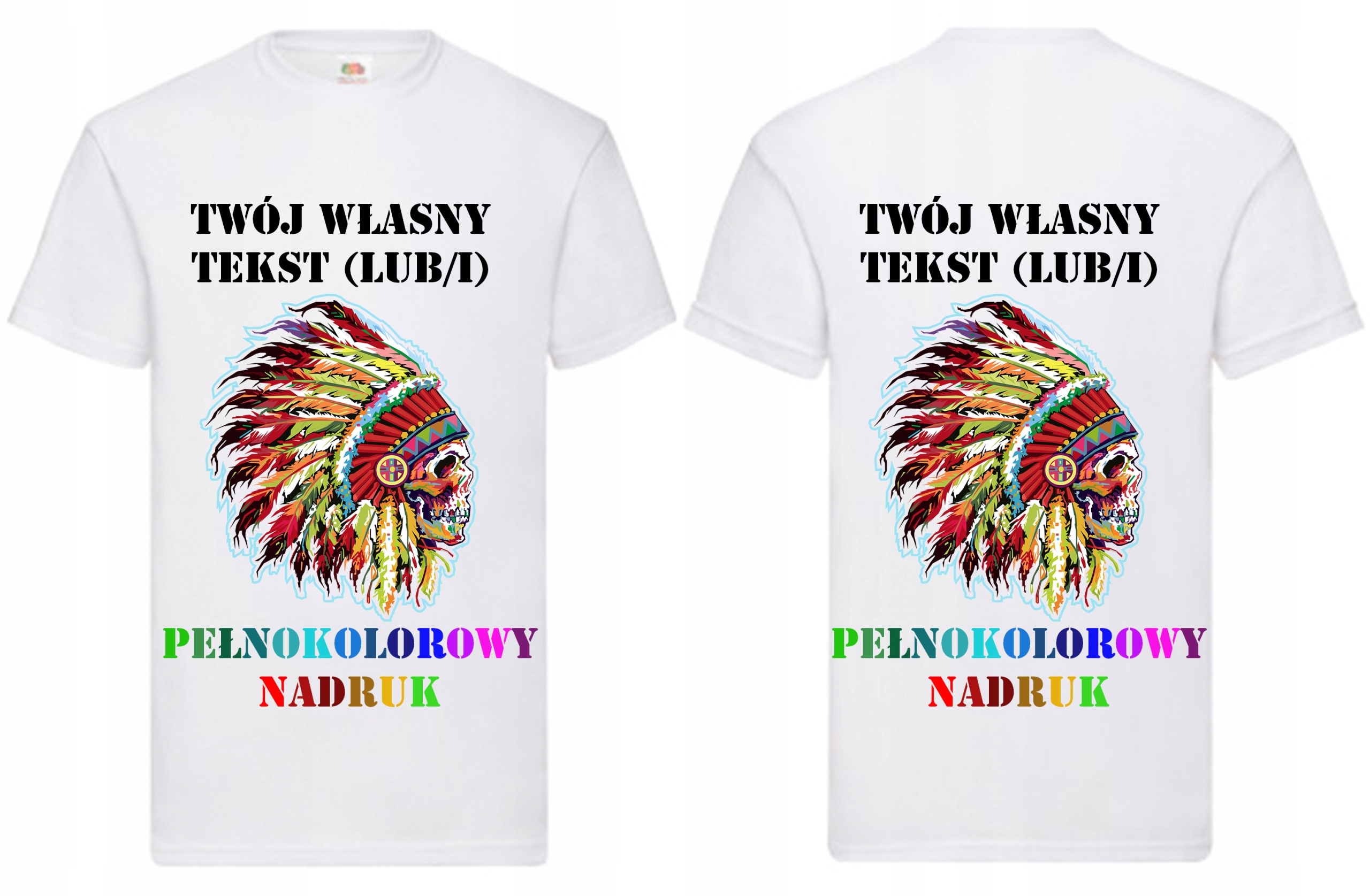 

Koszulka Męska Biała Z Dwustronnym Nadrukiem S