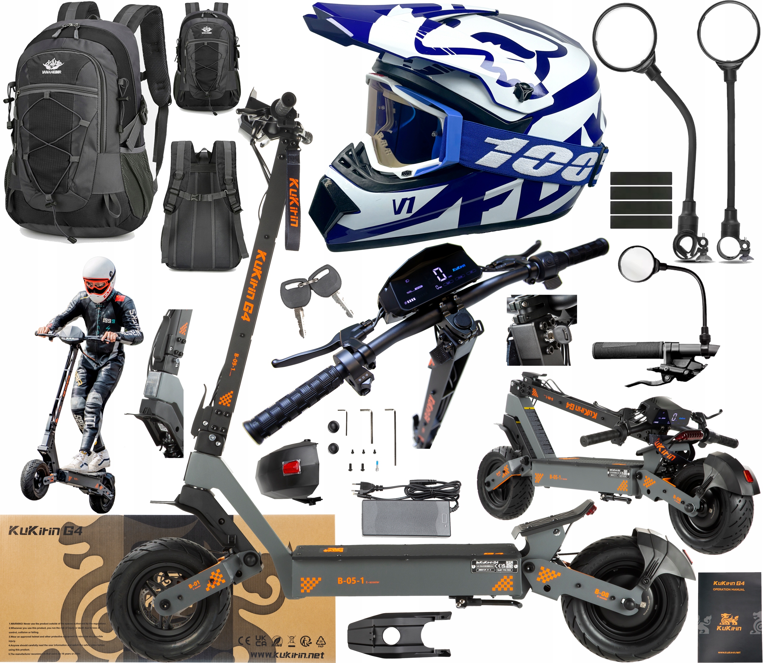 2026 Kukirin G4 Elektrická vozidla 2000W 70KM/H 60V 20AH 75KM 11" +Dárek