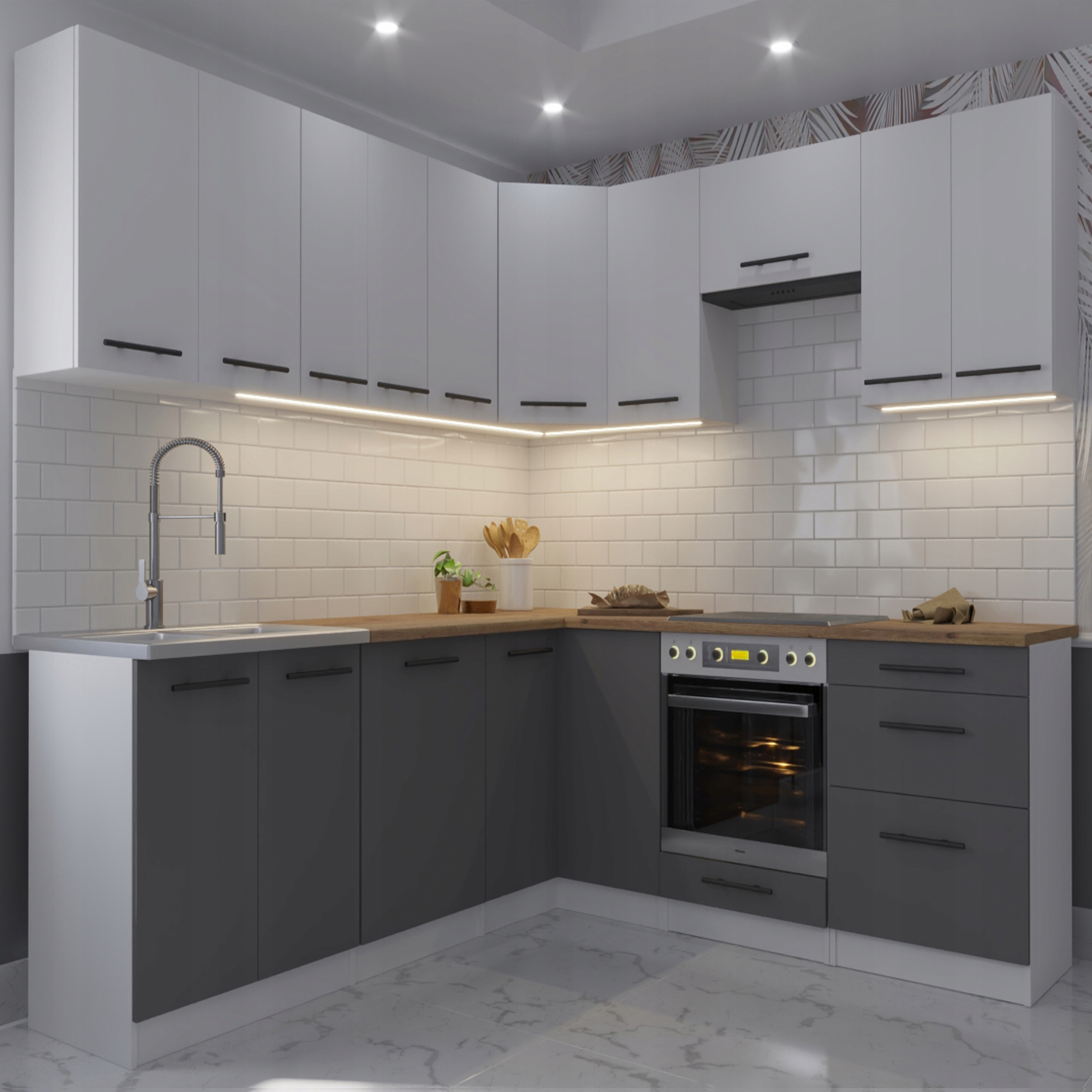 Meble kuchenne z BLATEM - 2,3 m x 2,1 m