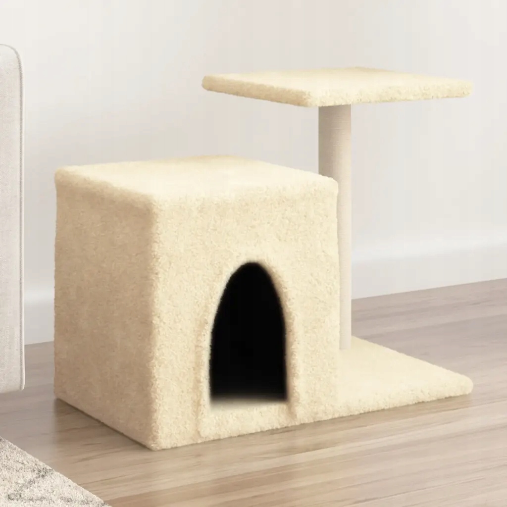 Levně Petrashop Škrabadlo pro kočky se sisalovými sloupky krémové 50,5 cm Krémov