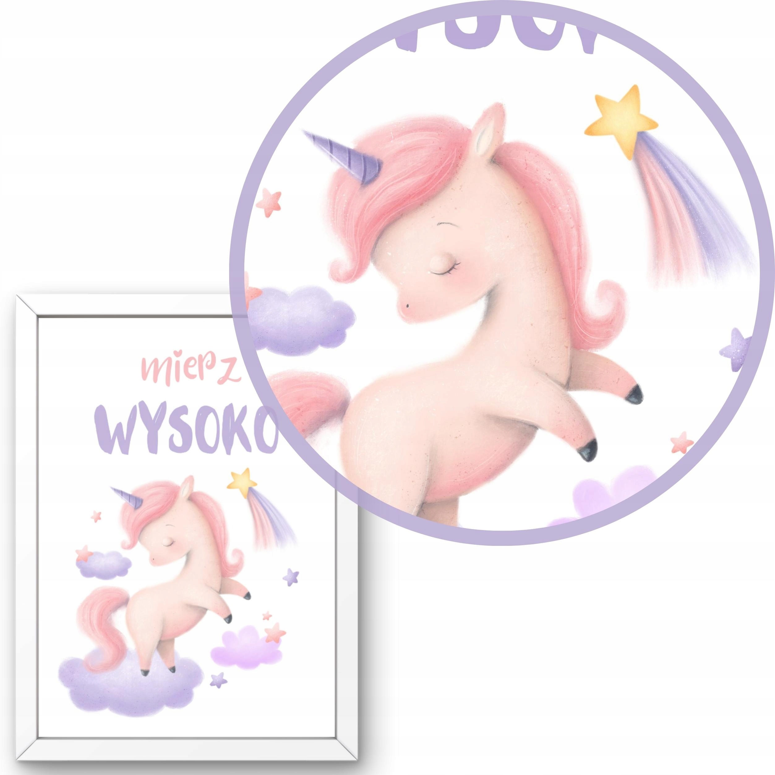 PLAKATY MOTYWACYJNE DLA DZIECI RÓŻOWE JEDNOROŻCE OBRAZKI DLA DZIEWCZYNKI A3 Płeć dziewczynki
