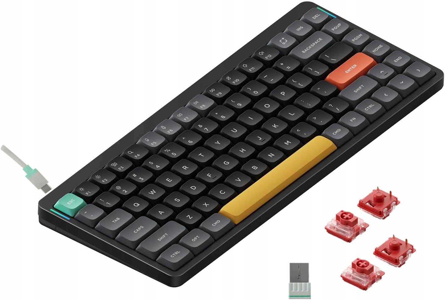 Nuphy Air75 V2 Bezprzewodowa Klawiatura Mechaniczna Slim Czarna, Cowberry