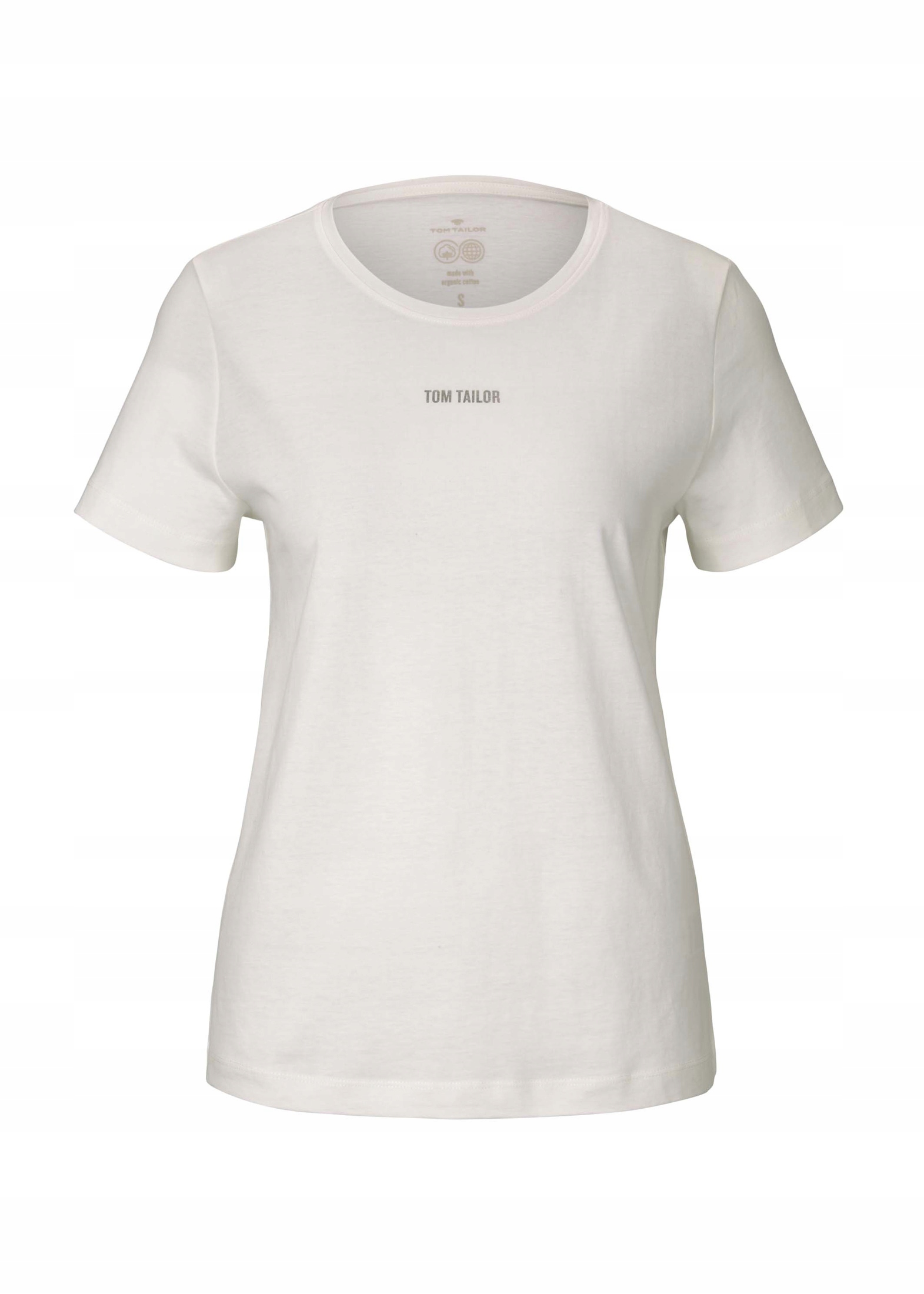 Tom Tailor Tshirt C-neck Logo - Whisper White XL 13410548378