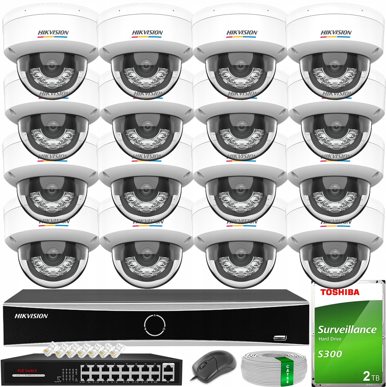 Sada Hikvision pro 16 Kamer Ip 6MPX Smart Hybrid Light ColorVu Disk 2TB