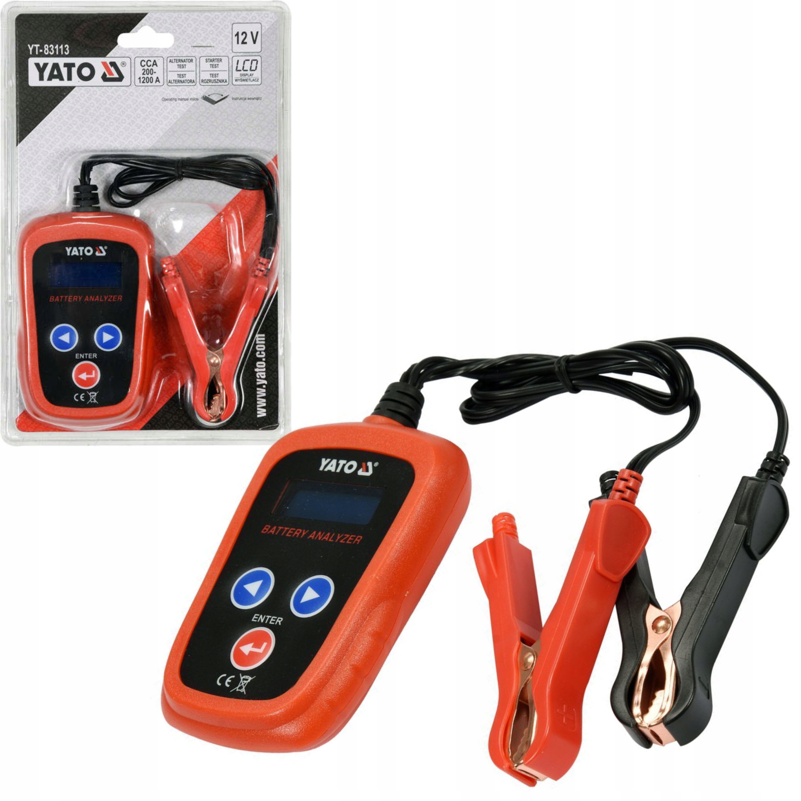 ELEKTRONICZNY TESTER AKUMULATOROW YT 83113 YATO