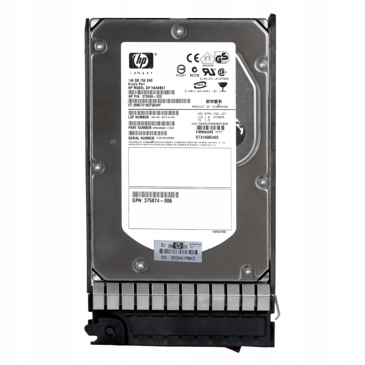 Hp 375698-003 146GB 15K 8MB Sas 3,5'' DF146A8B57
