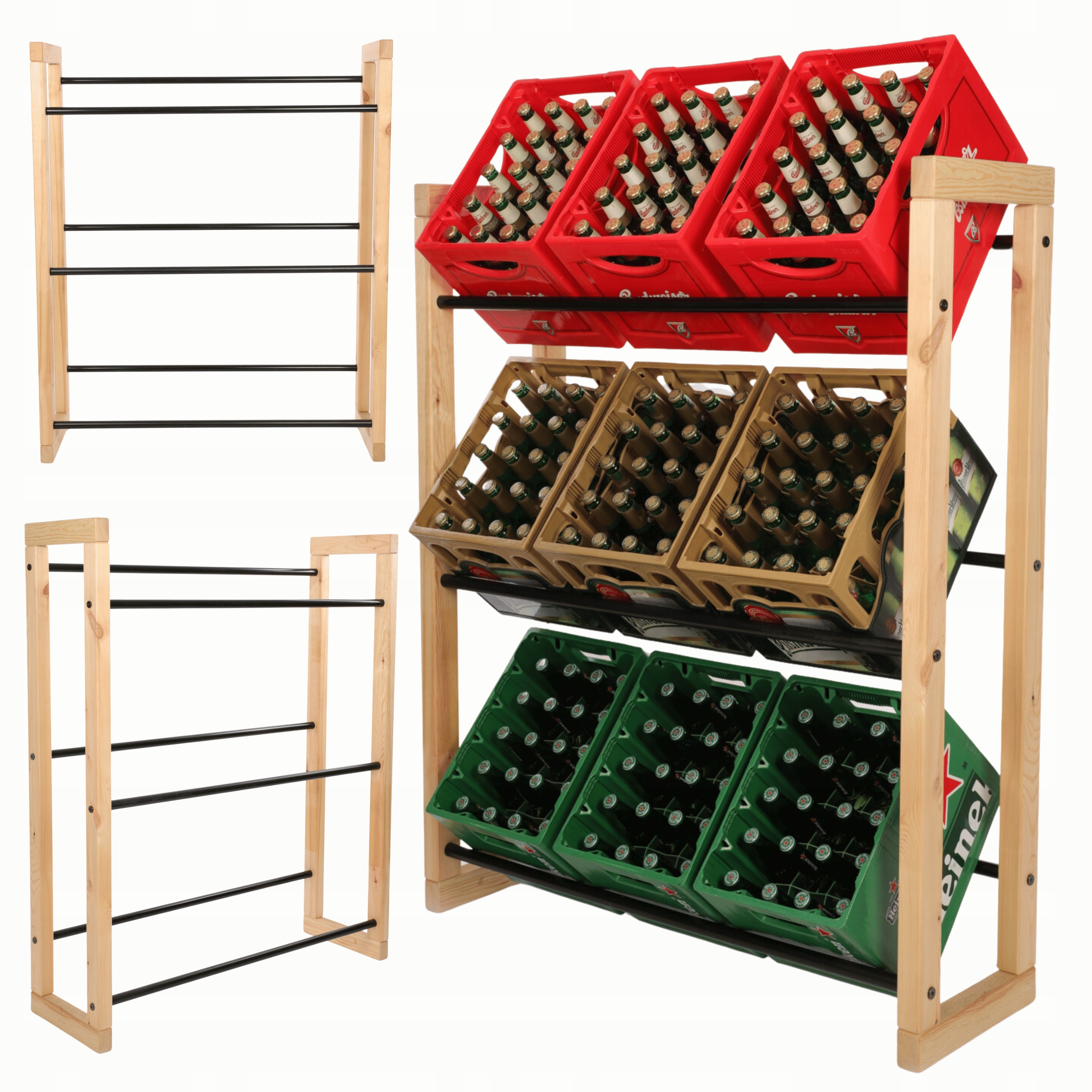 Regál na nápoje a pivo stojan 136 x 107 cm Kovové Eko Tyče