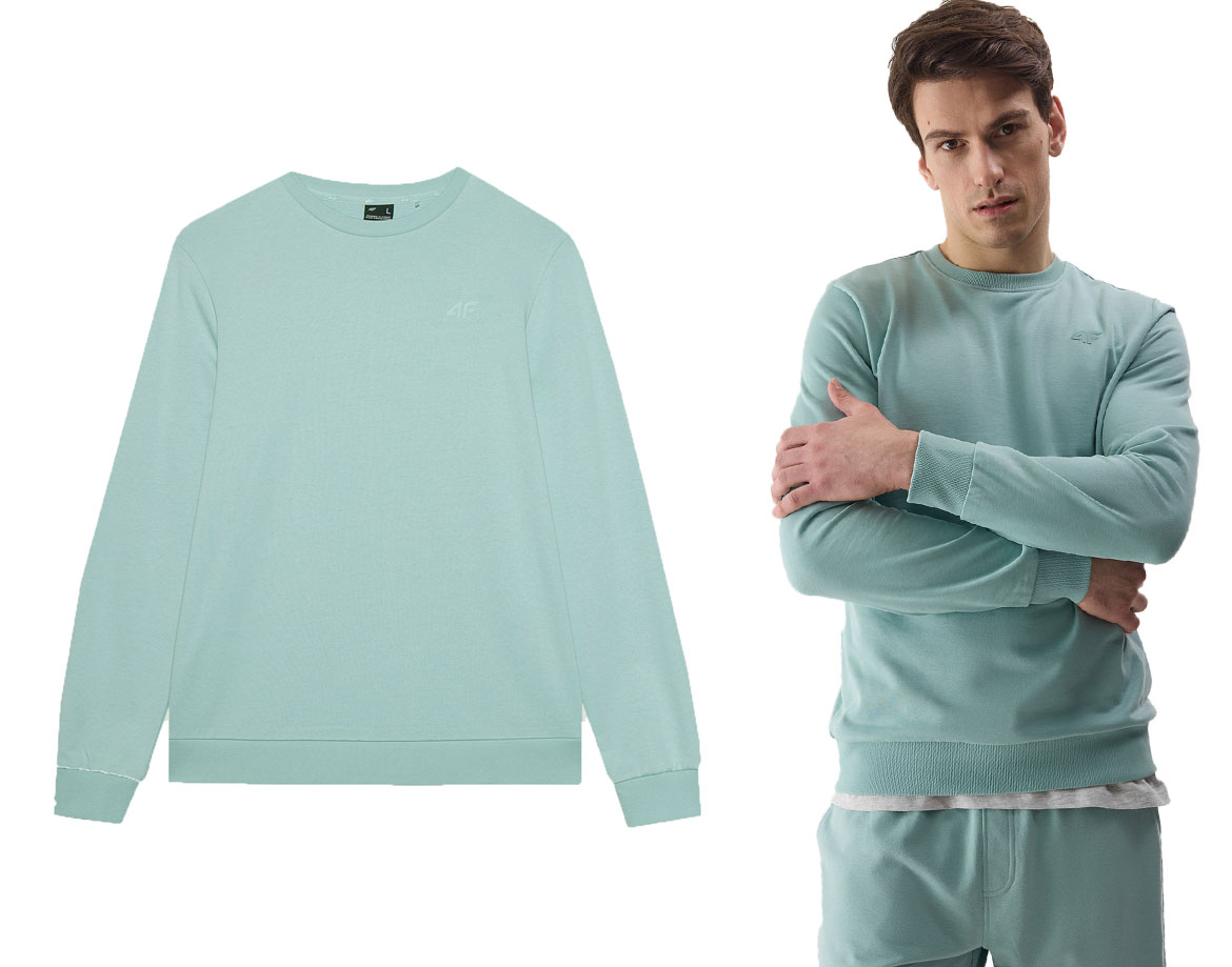 Tepláková mikina bavlněná 4F M1181 sportovní mátová 2XL