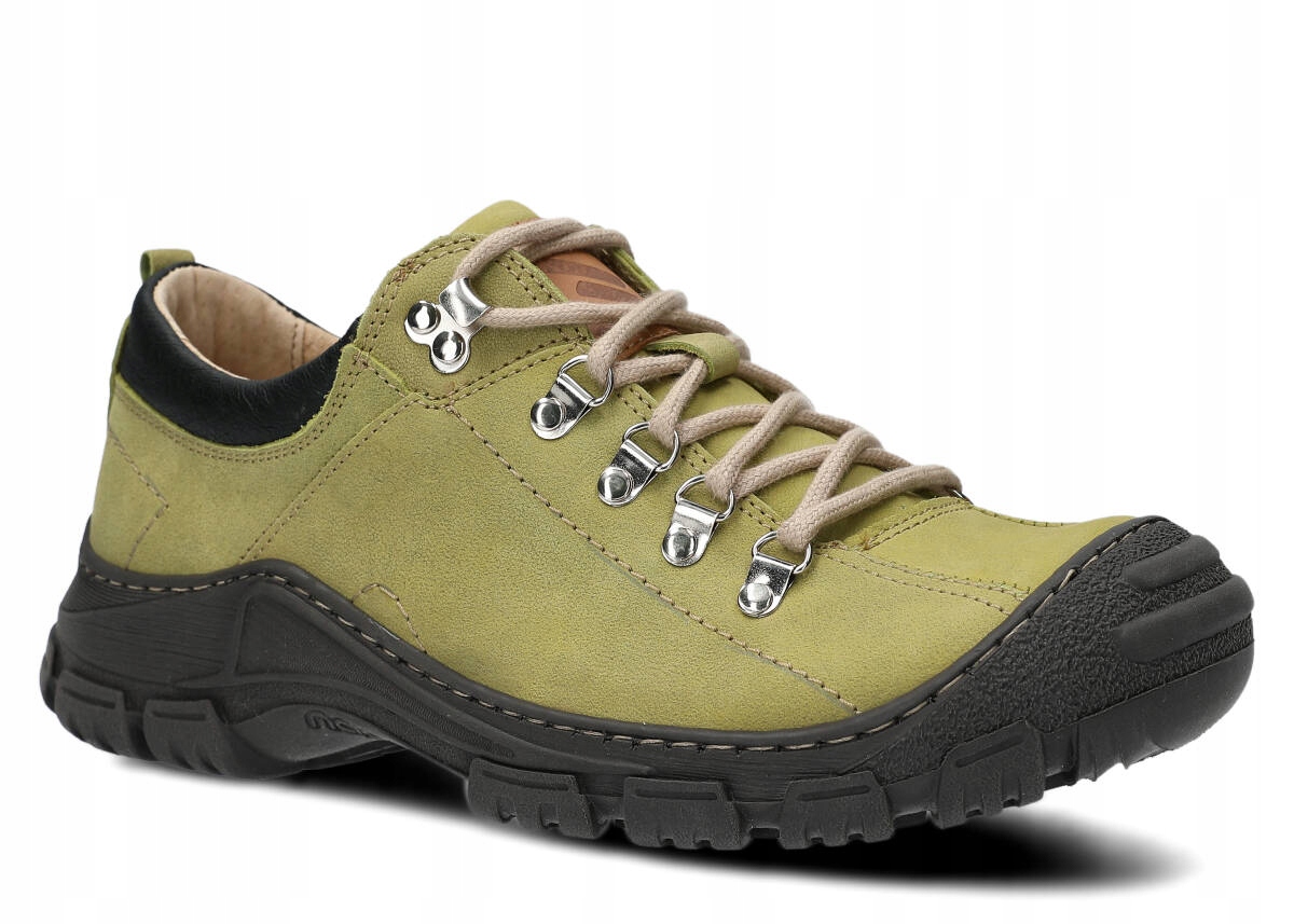 Trekové Polobotky Pánské Kožené Zelené Nagaba 455 Pohodlné 44