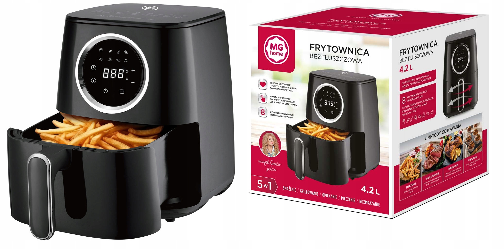Fritéza Bez Tuku Mg Magda Gessler Fritéza Air Fryer 4,2 l 5v1