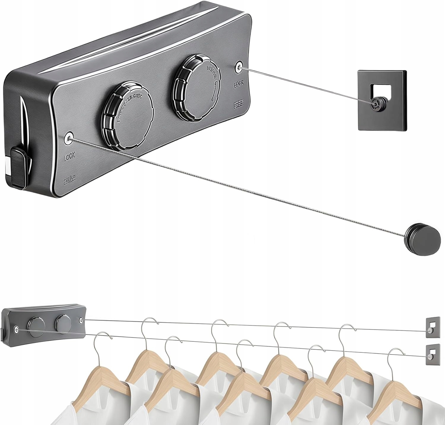 Levně Výsuvná Šňůra Pro Sušení Prádla, Dlouhá Šňůra Pro Sušení Prádla 5,1 M