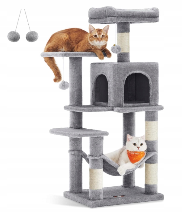 Drapak dla kota Wielopoziomowy z 4 drapakami 2 platformy Hamak Jaskinia