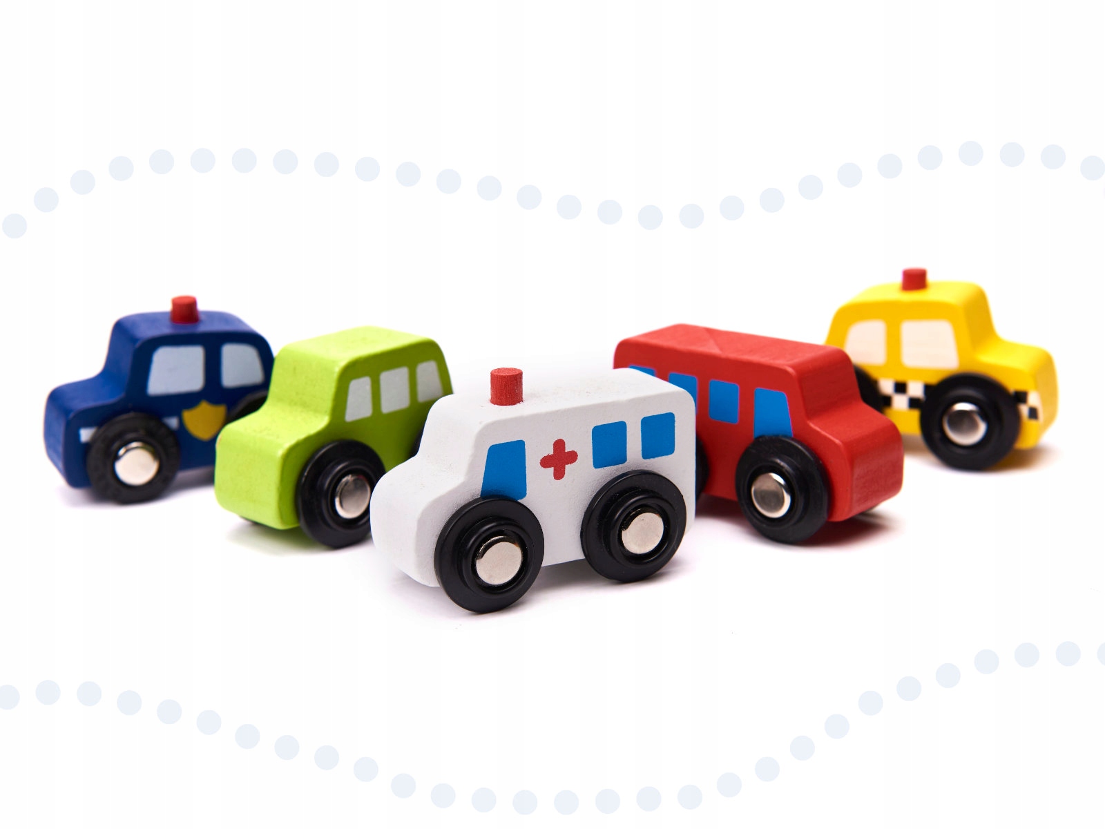 Kolejka drewniana pociąg tor samochodowy 70 elementów Materiał drewno