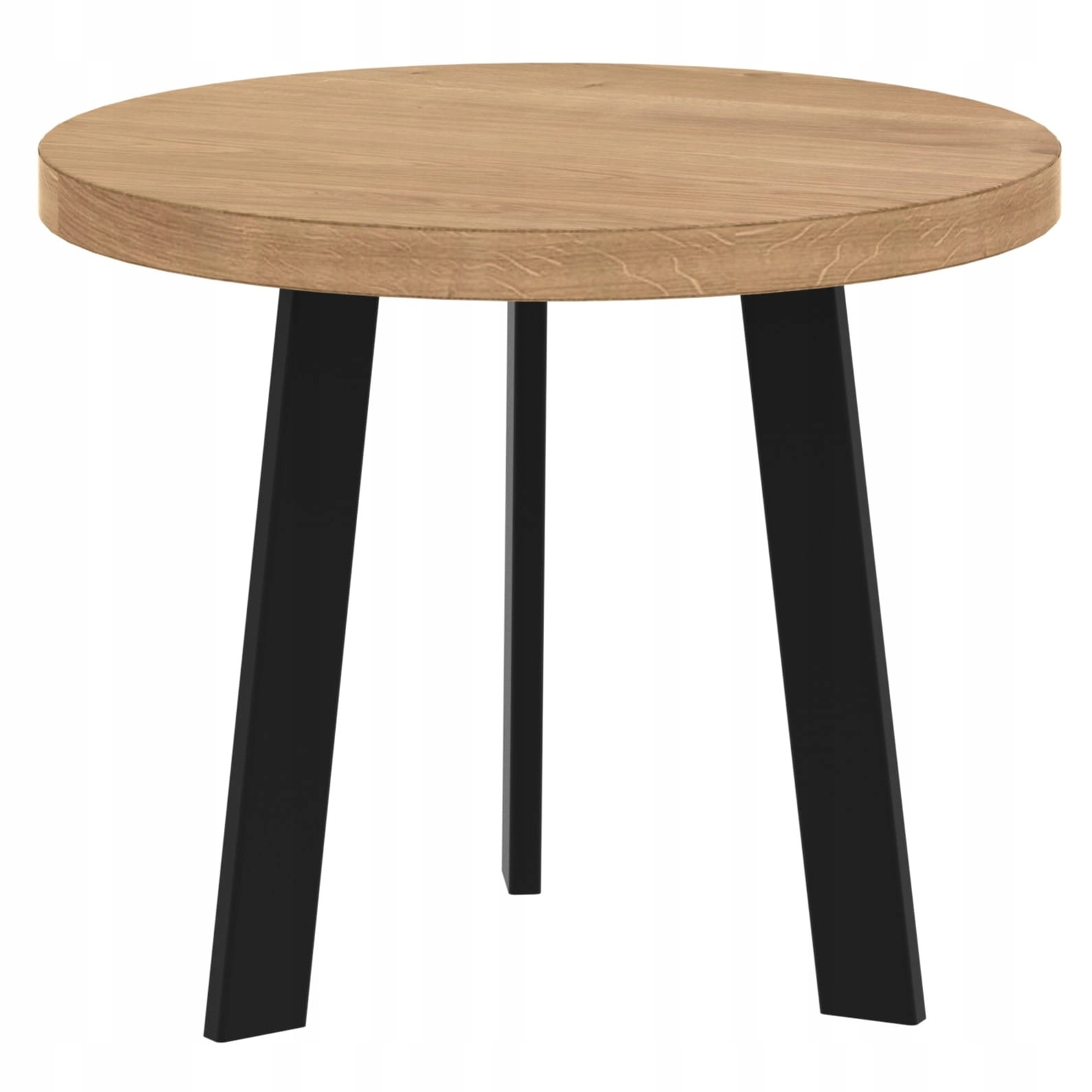 Kávový stolek kulatý dubové kovové nohy loft industrial Nova 70 cm