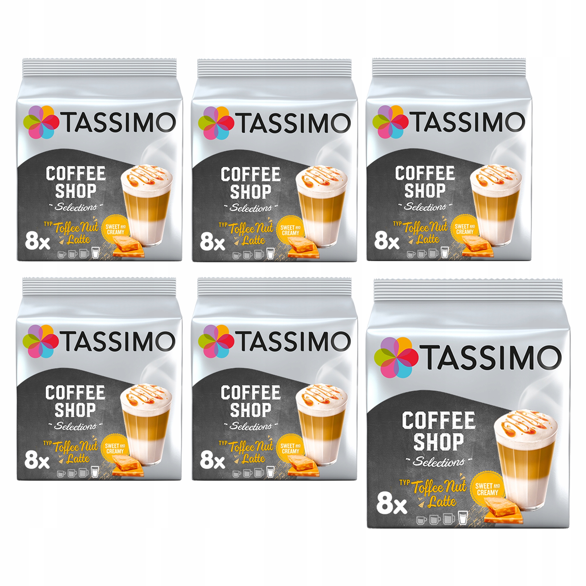 Kapsułki Tassimo Toffee Nut Latte 6x 8szt [48 kaw] 5+1 Gratis!