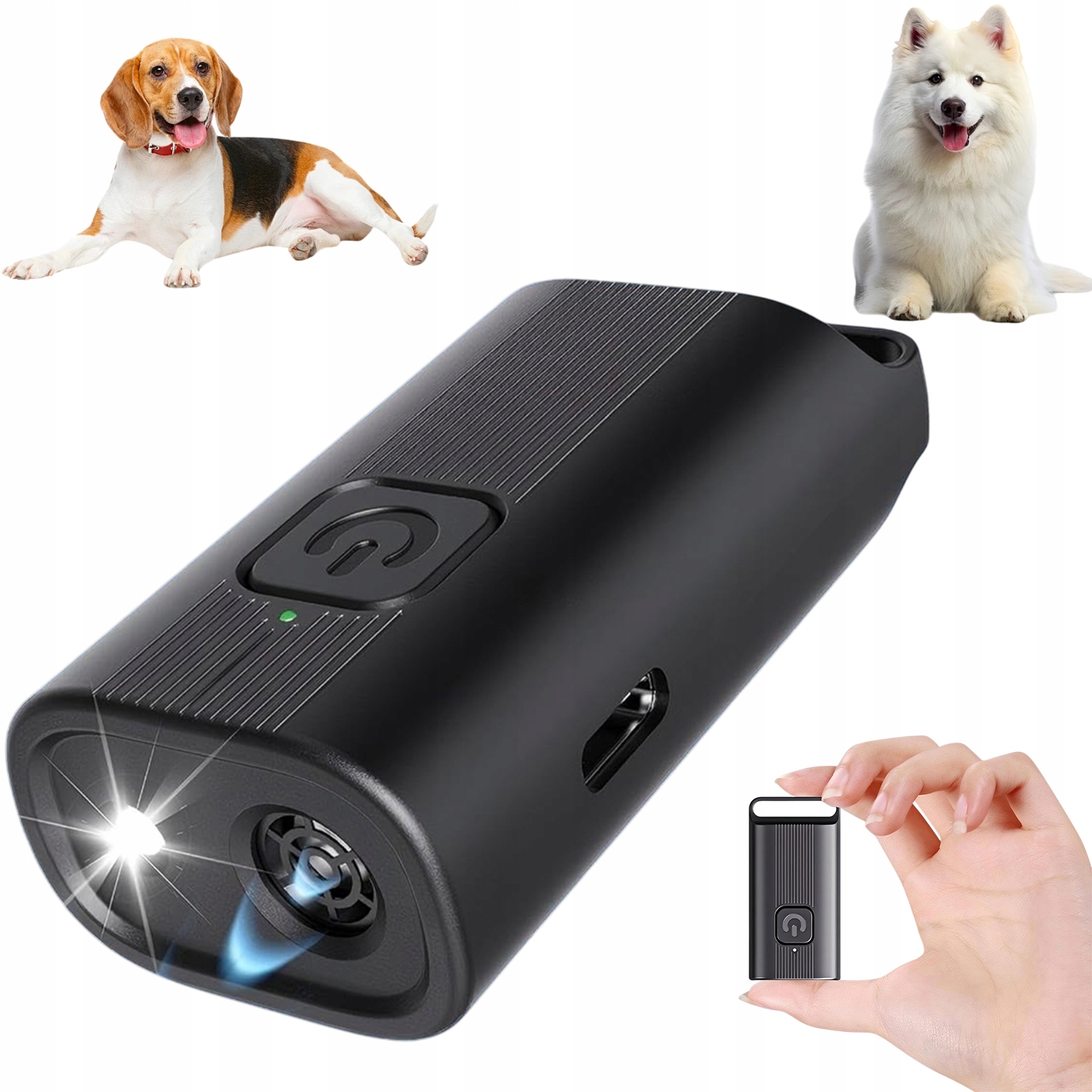 Levně 3V1 Led Ultrazvukový Nabíjecí Odpuzovač Psů Pro Trénink Obrany, Černý