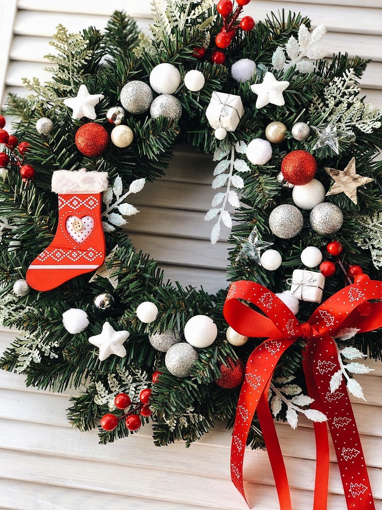 WIANEK ŚWIĄTECZNY STROIK NA DRZWI SKARPETA Marka inna