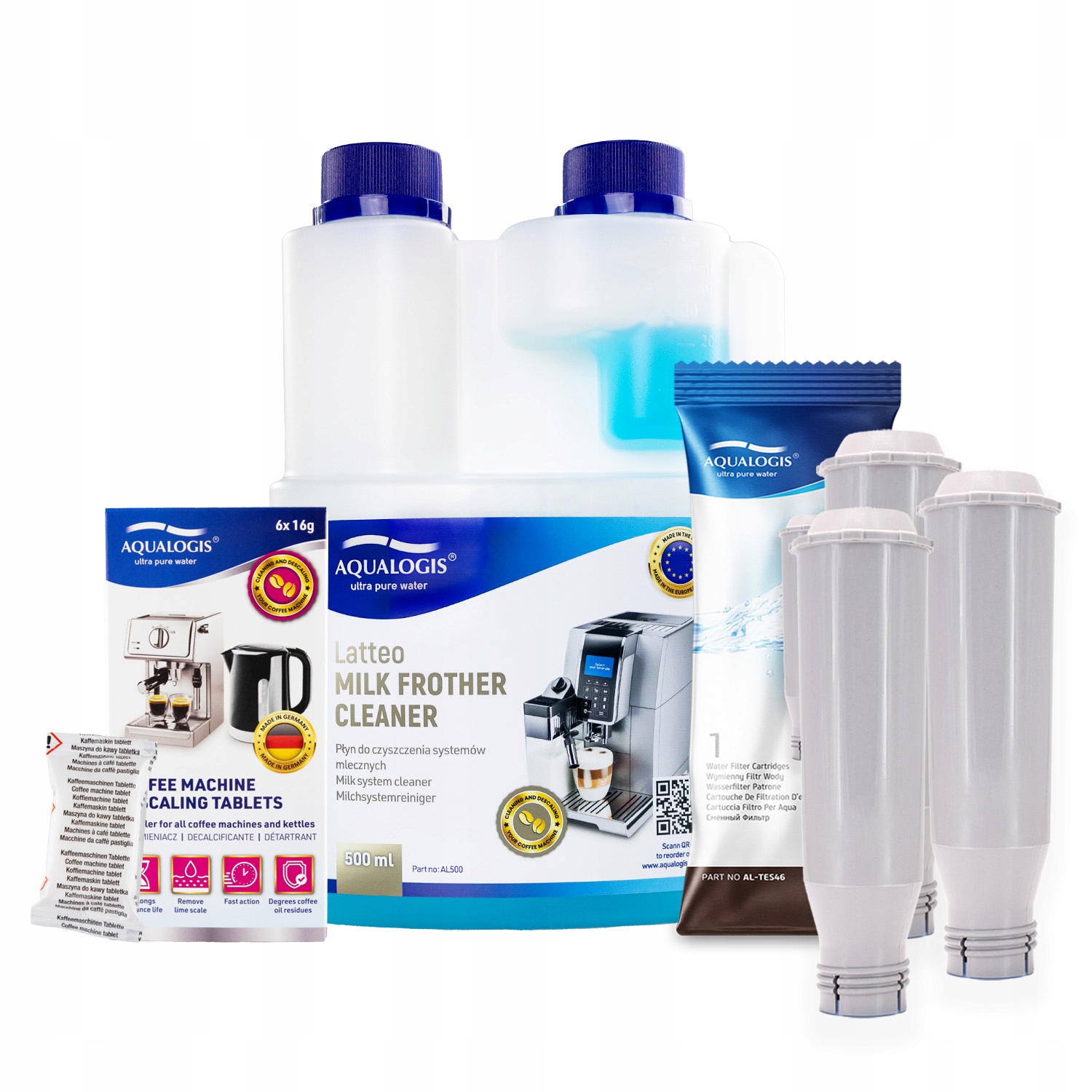 3x Filtr Do Ekspresu Krups AL-TES46 Płyn Latteo 500ml Odkamieniacz