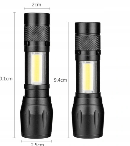 LATARKA LED ZOOM TAKTYCZNA KIESZONKOWA USB AKUMULATOR MAŁA PORĘCZNA Model PODRĘCZNA ALUMINIUM