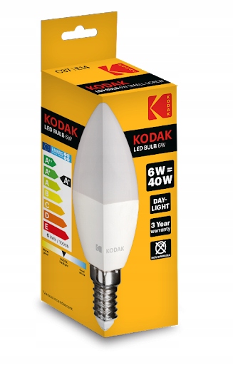 

Żarówka Led Kodak E14 6W 480lm C37 6000K