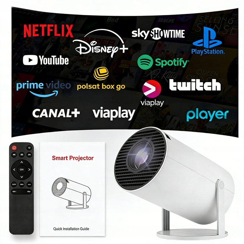 Projektor 2025 Nowy Full Hd 4K WiFi Pilot Android Tv HY300 Plus Led
