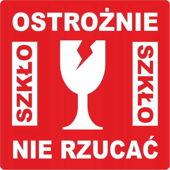 

Ostrożnie Szkło Rzucać Etykiety Naklejki x1000szt
