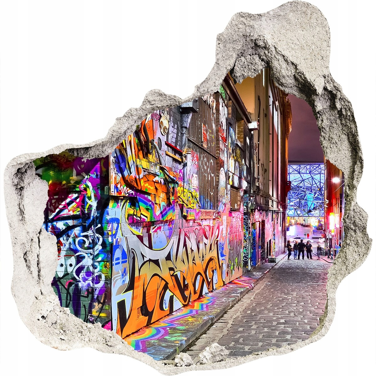

Samoprzylepna dziura na ścianę Kolorowe graffiti