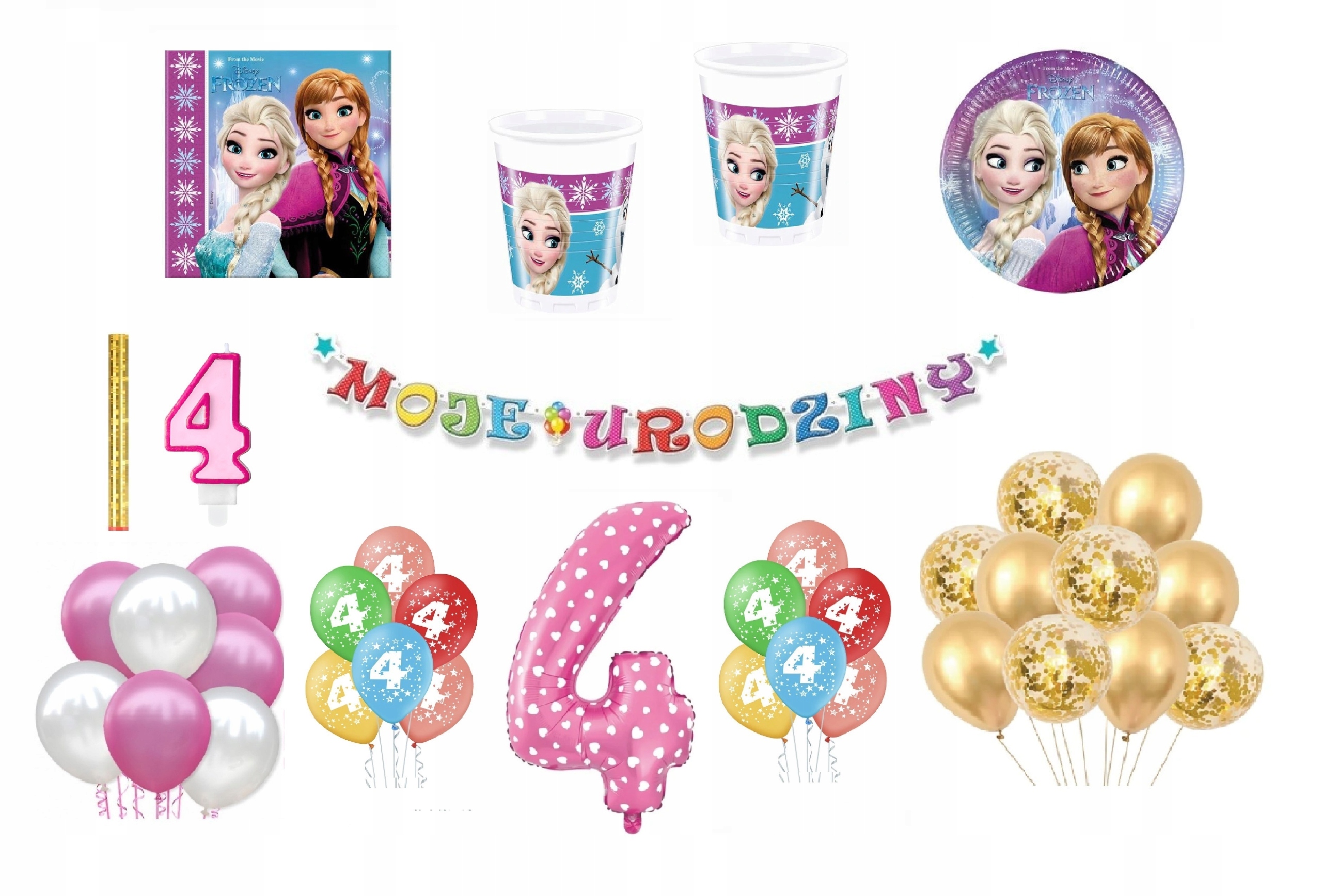 

Zestaw Kraina Lodu Frozen 4 Urodziny Balony