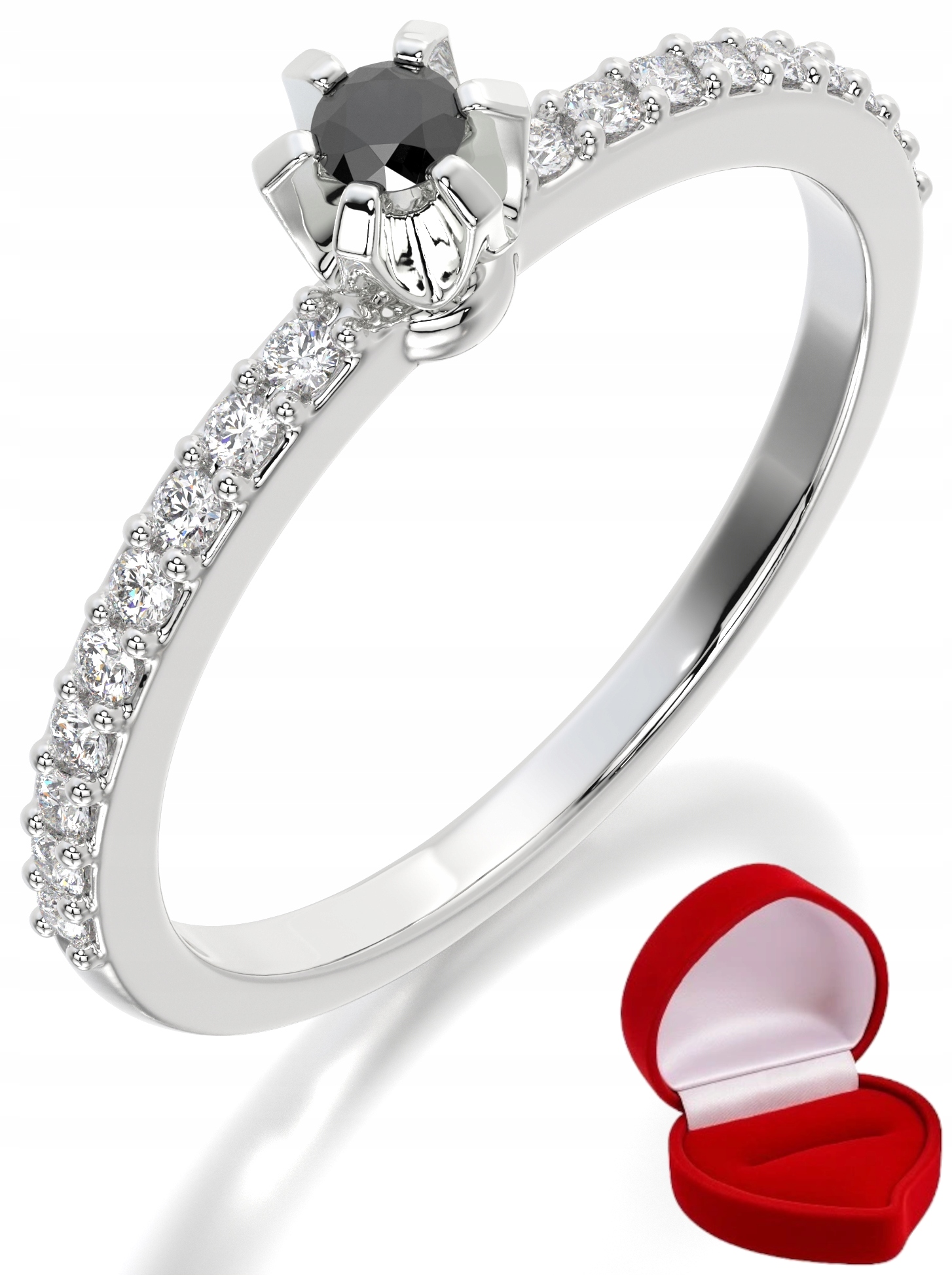 Zlatý Zásnubní Prstýnek 585 14k Briliant Lab 0,06 ct Bílé Zlato R14