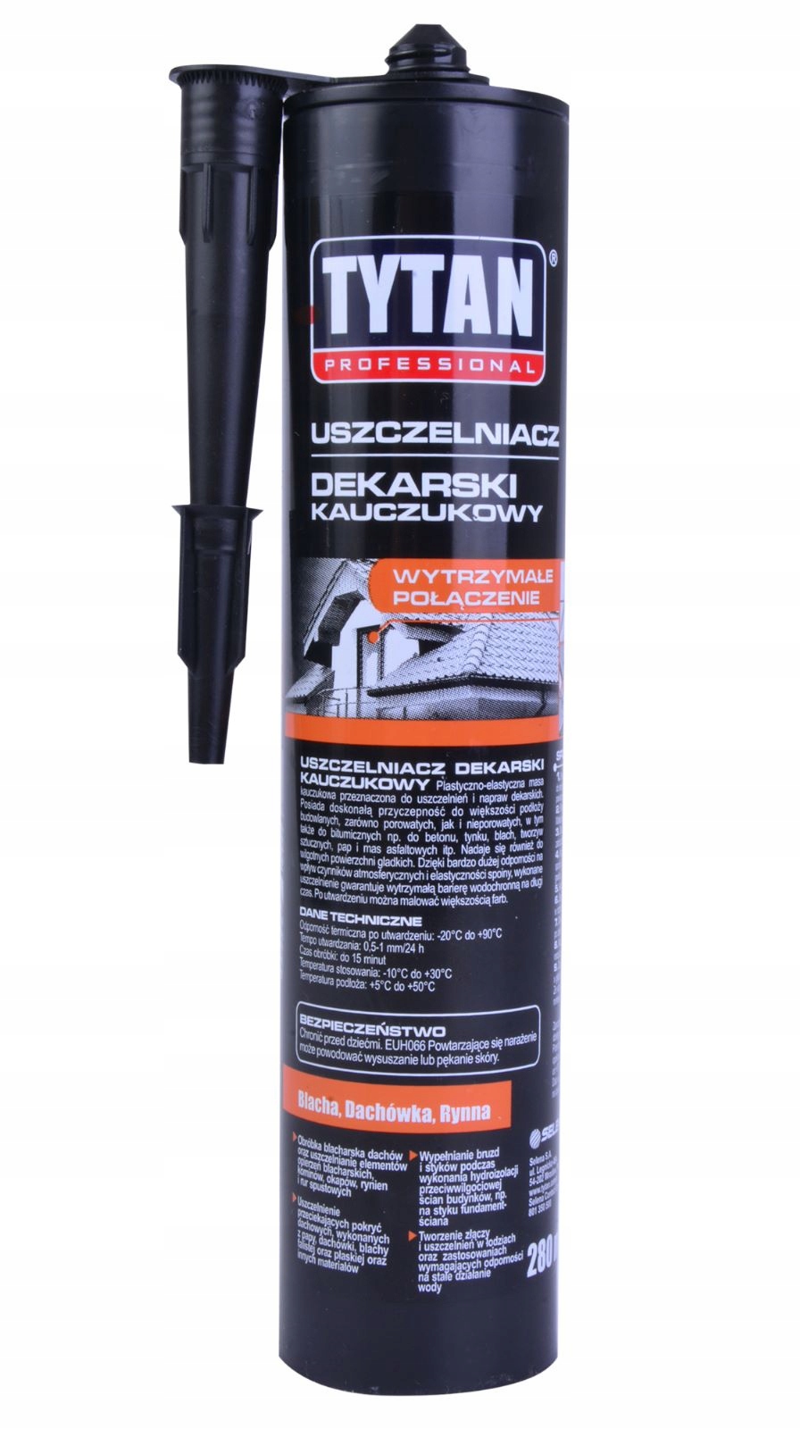 Uszczelniacz Dekarski Kauczukowy TYTAN 280ml - Bezbarwny Kolor bezbarwny