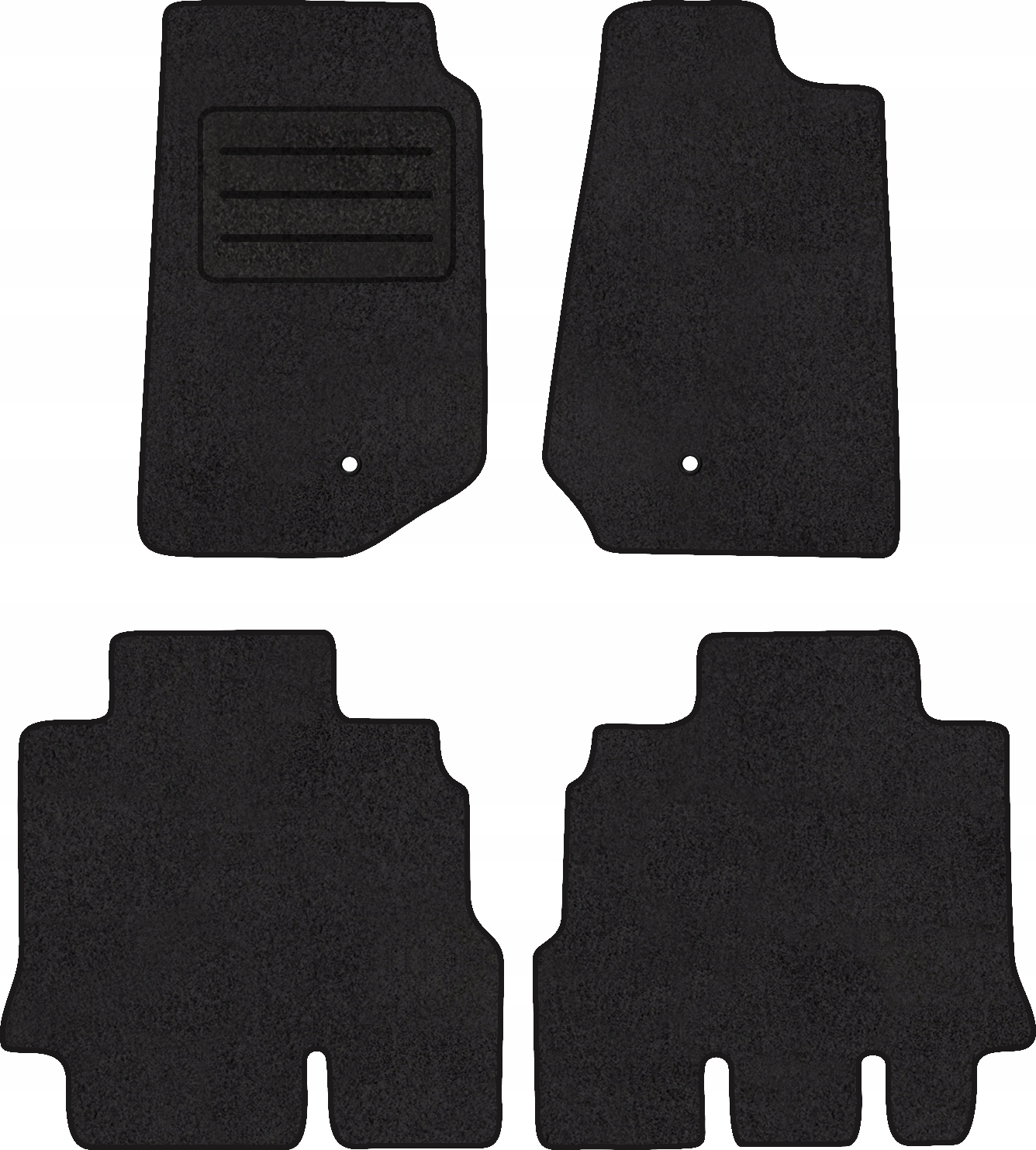 Velurové koberce Lux pro Jeep Wrangler III (2006-2018) Komplet Černé