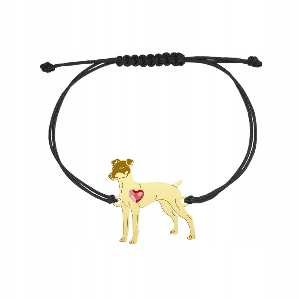 Zlatý náramek s psem Japonský teriér Stříbro 925 Šperky Gravírování Bonus