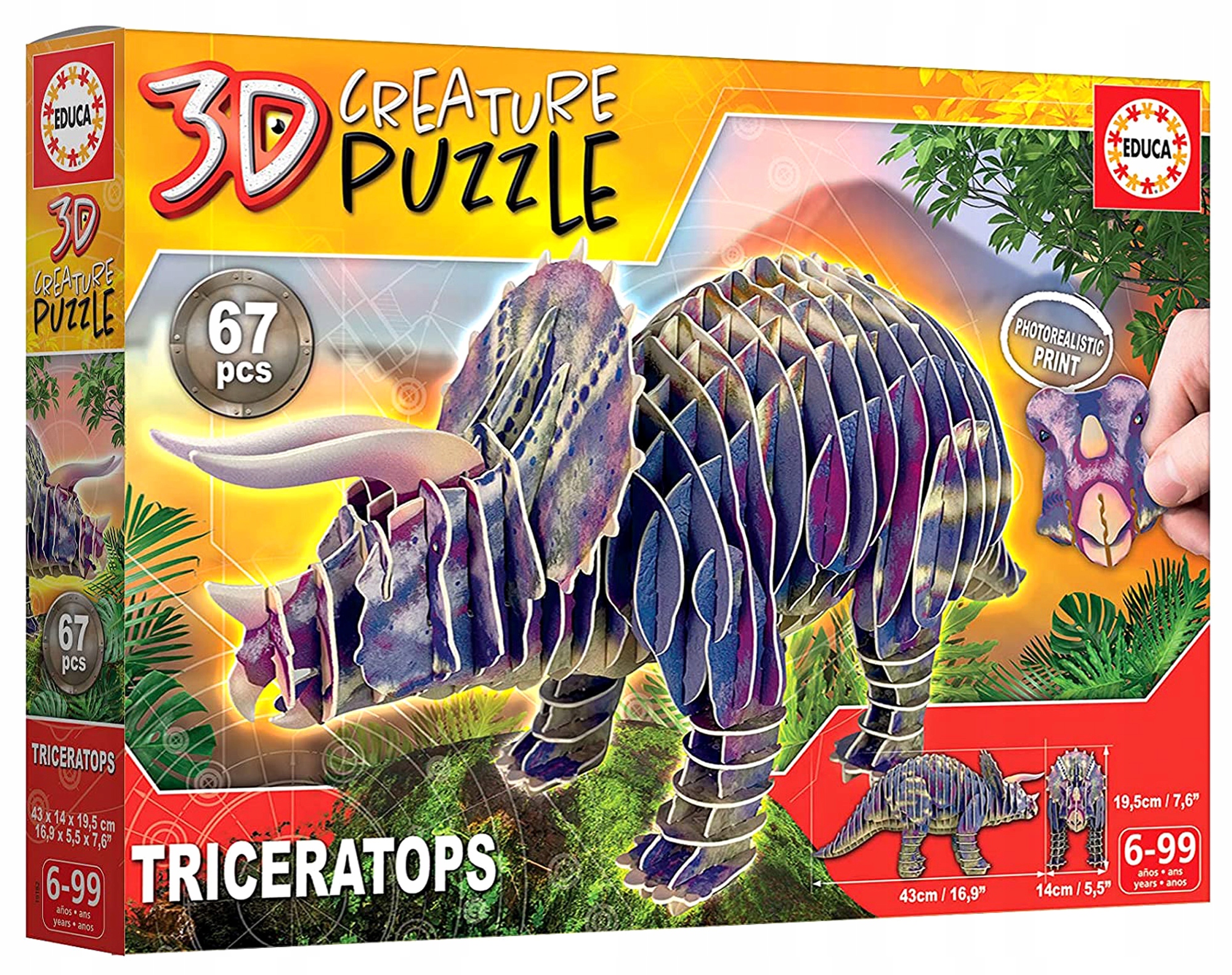 

Educa Puzzle 3D Dinozaury Triceratops 67 el.