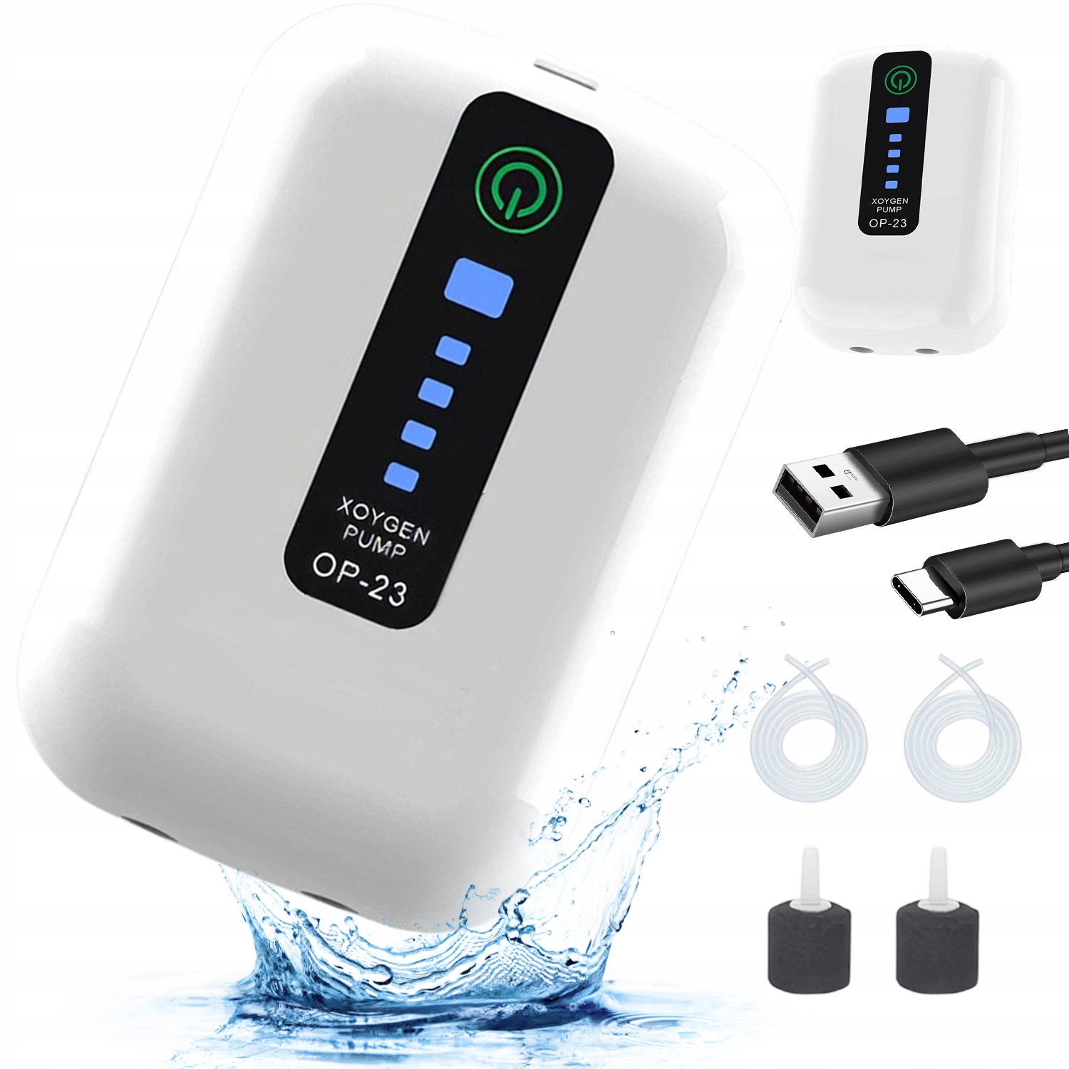 Levně Přenosný Akvarijní Provzdušňovač Usb Tichý S Dvojitým Výstupem Vzduchu