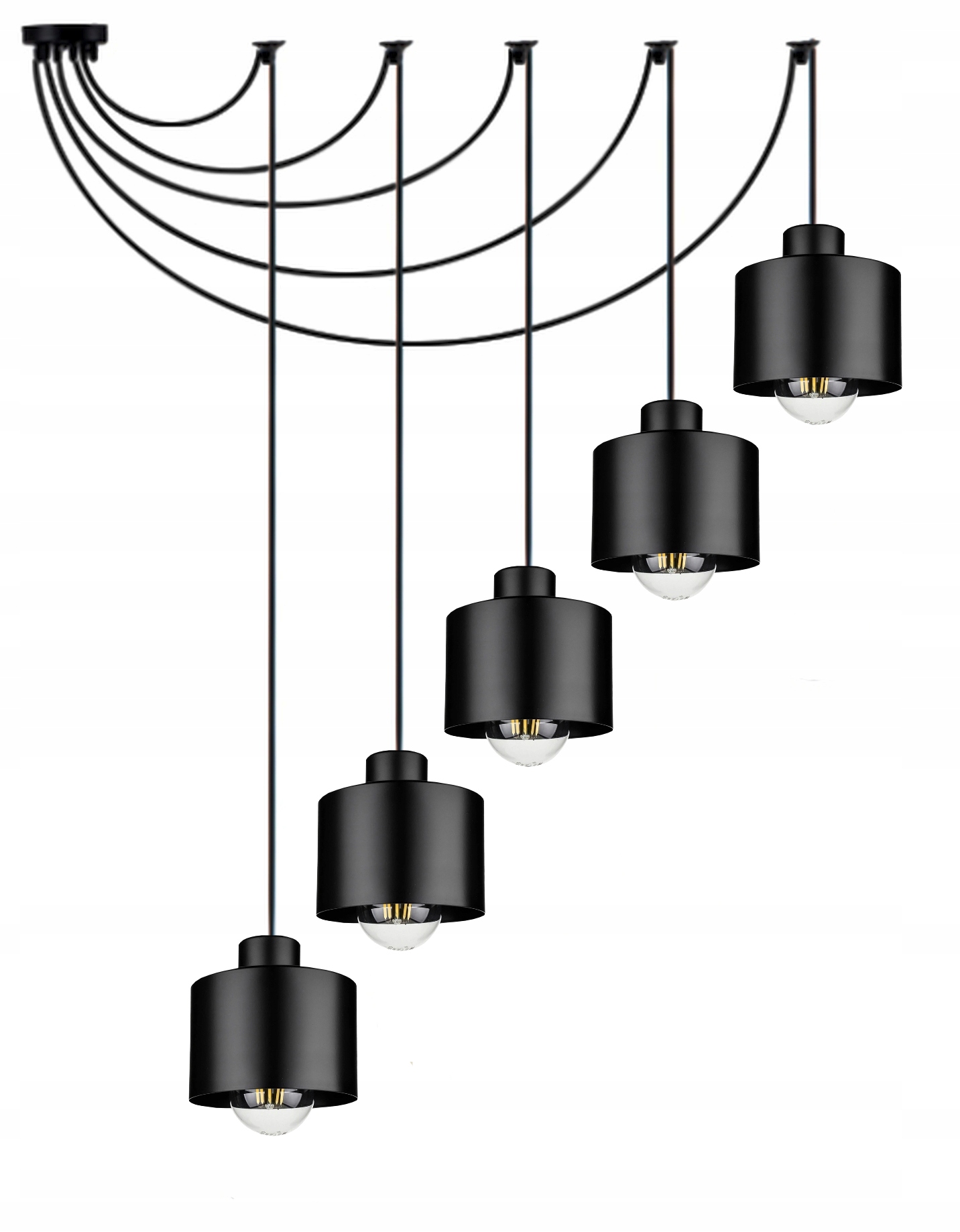 ŻYRANDOL LAMPA WISZĄCA SUFITOWA PLAFON LED E27 LOFT PAJĄK 5 SALON SYPIALNIA