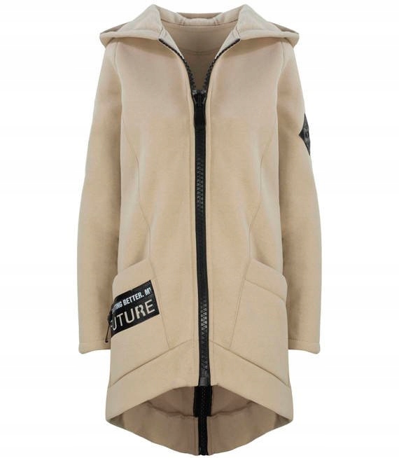 

Designerska długa bluza parka gruba ciepła S